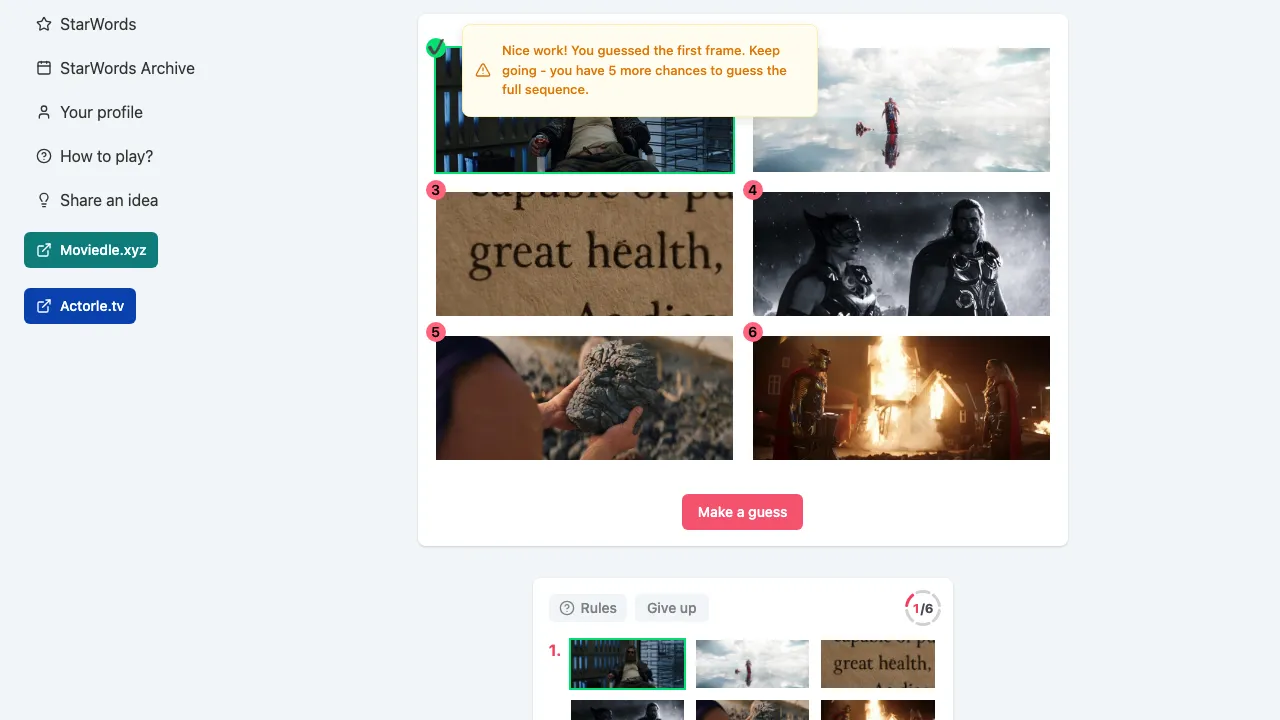 Actorle - Storyboard screenshot 2