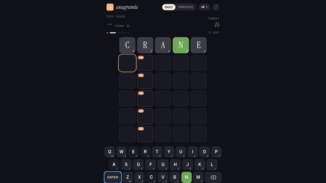 Anagramle screenshot 2