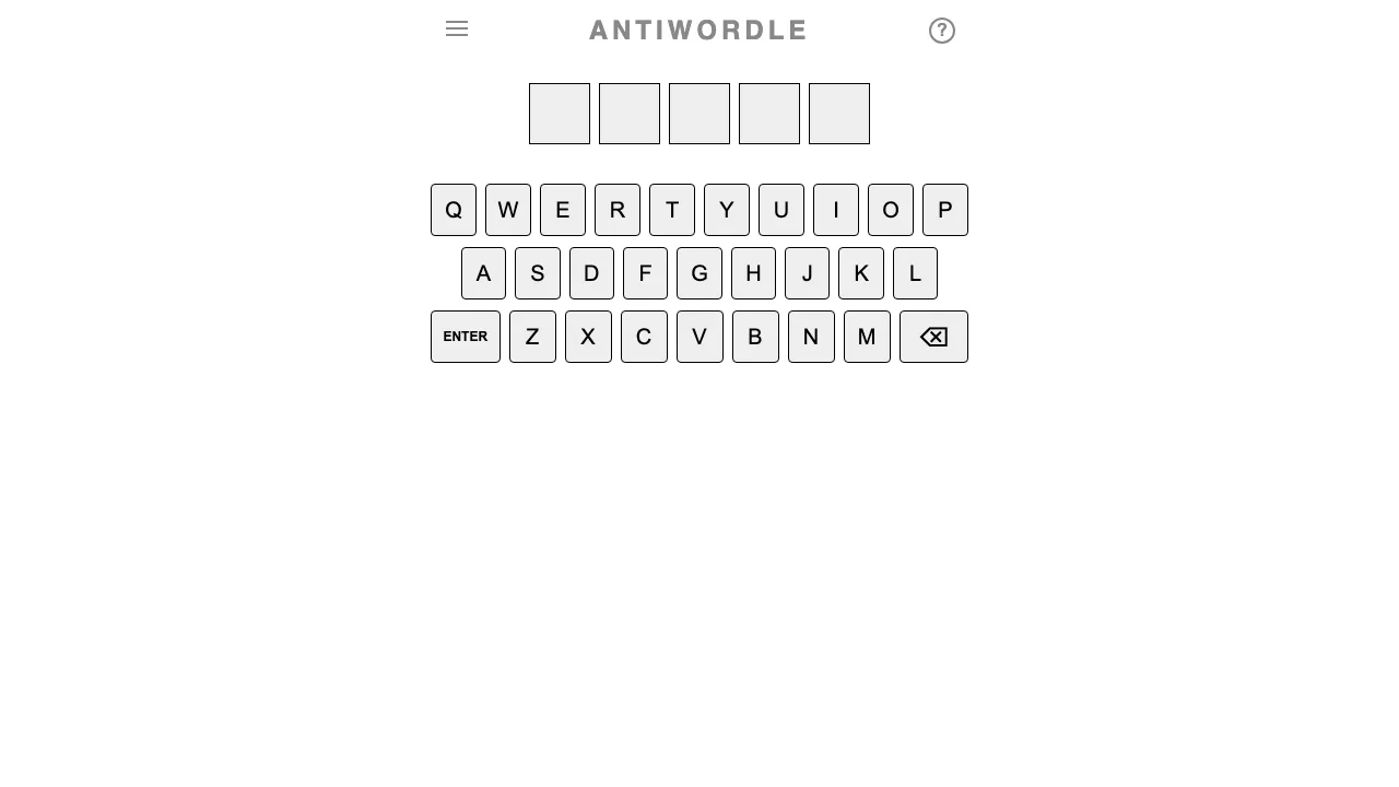 Antiwordle screenshot 1