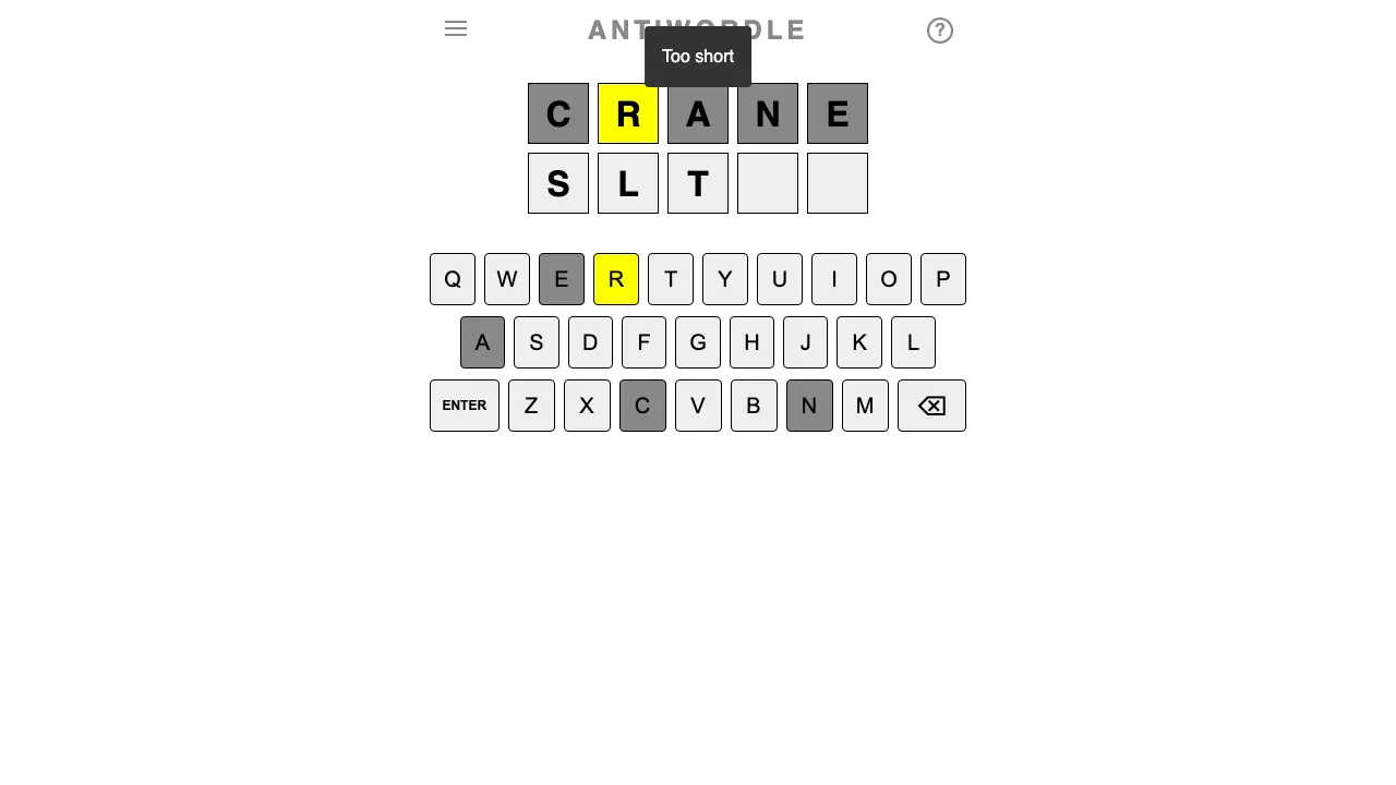 Antiwordle screenshot 3