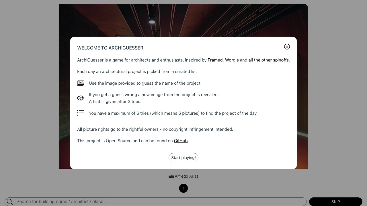 Archiguessr screenshot 1