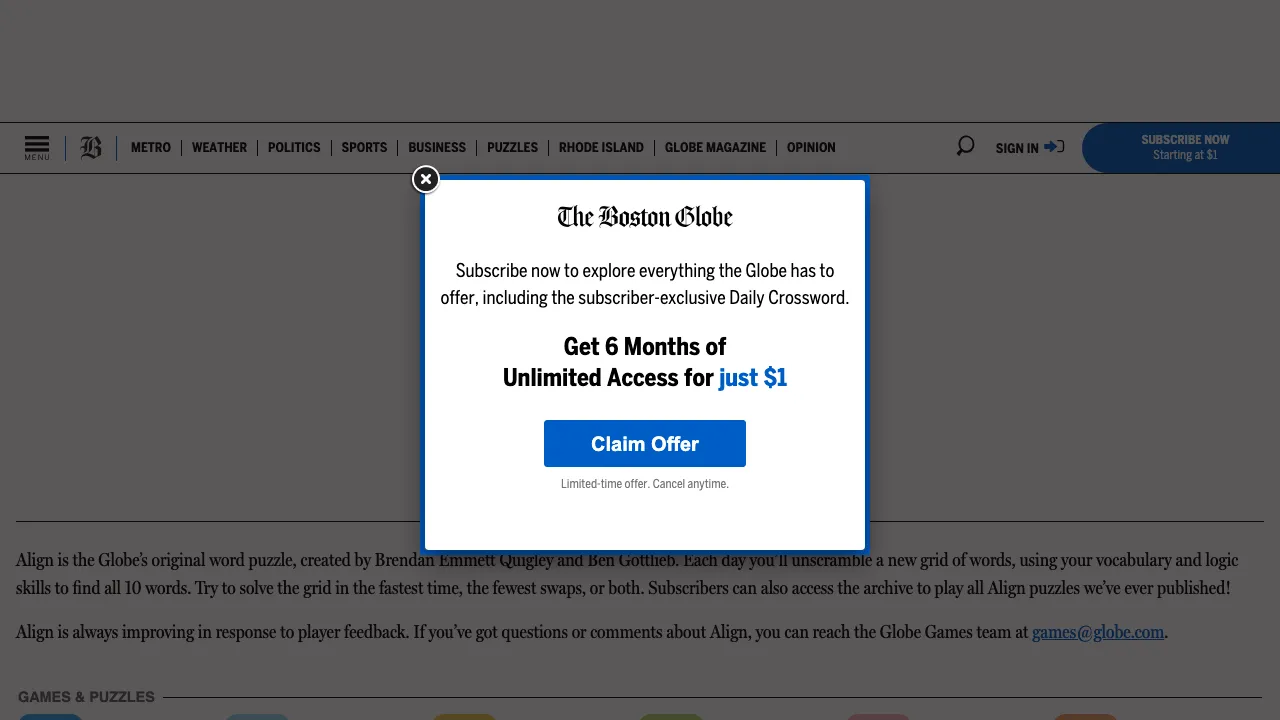 Boston Globe - Align screenshot 1