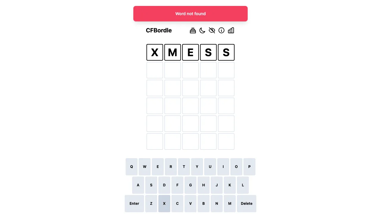 CFBordle screenshot 2