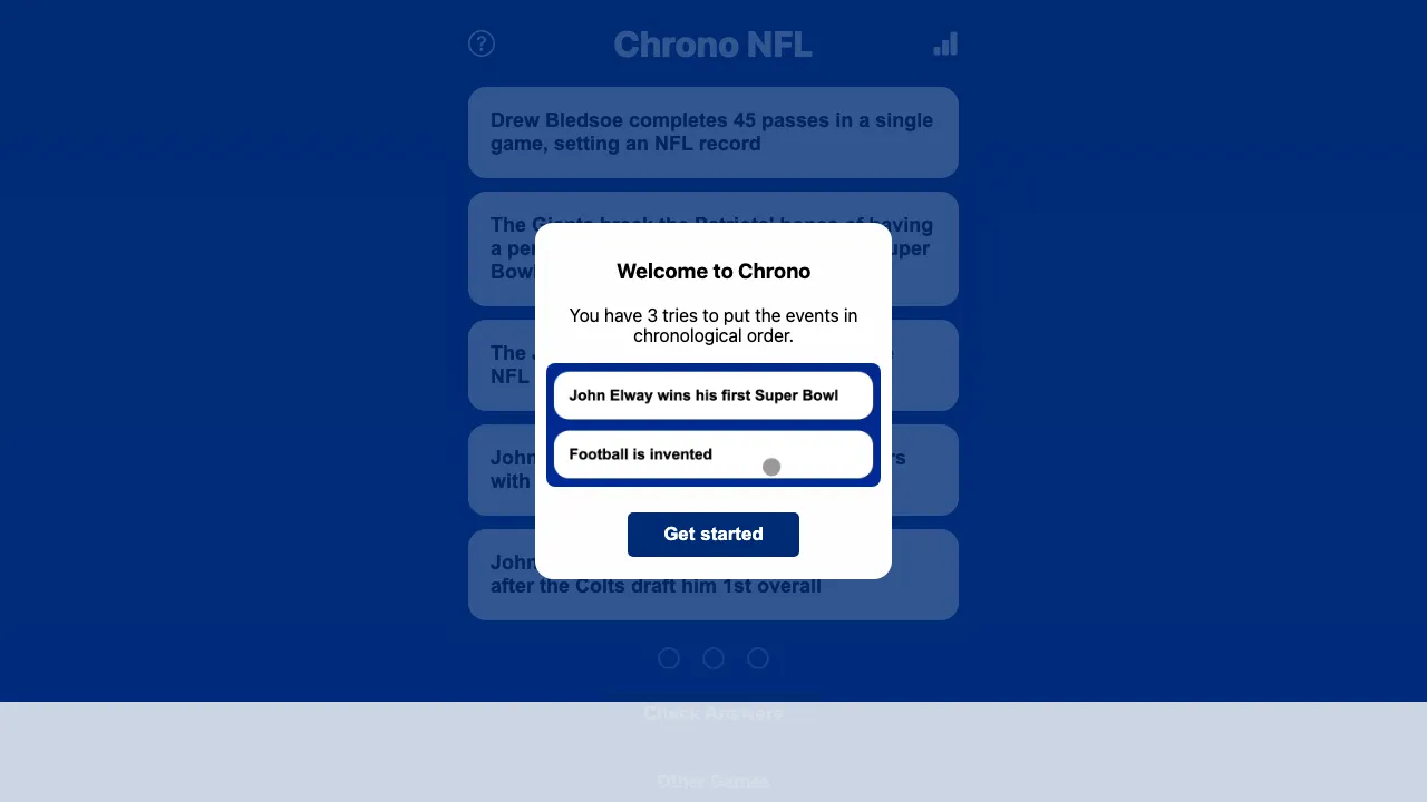 Chrono NFL screenshot 1