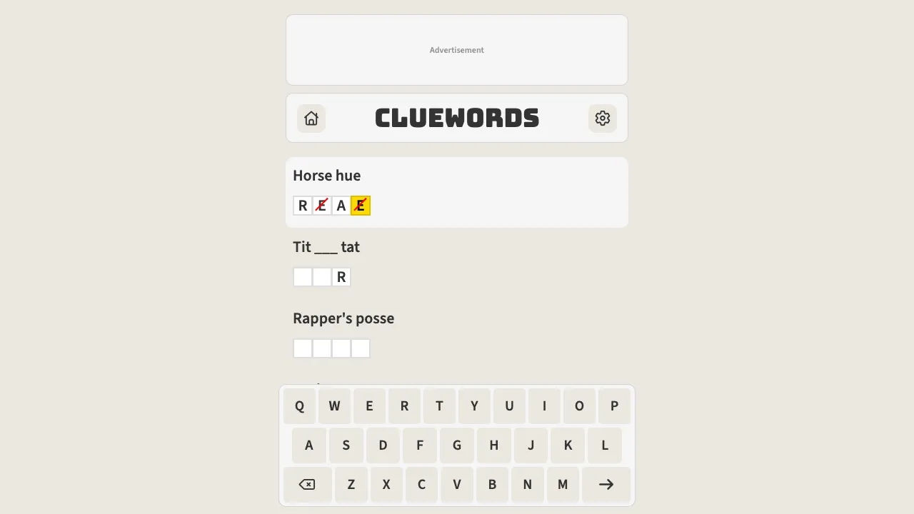 Cluewords screenshot 2