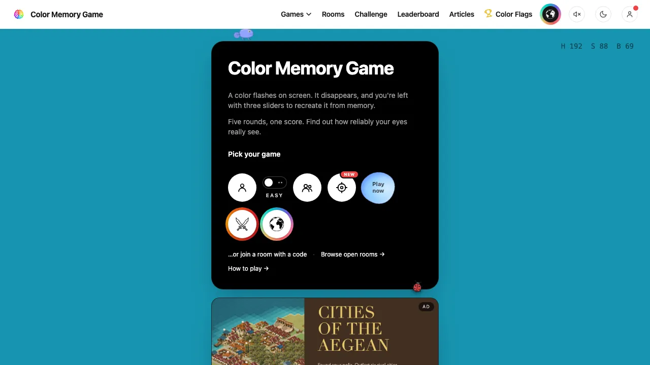 Color Memory Game screenshot 1