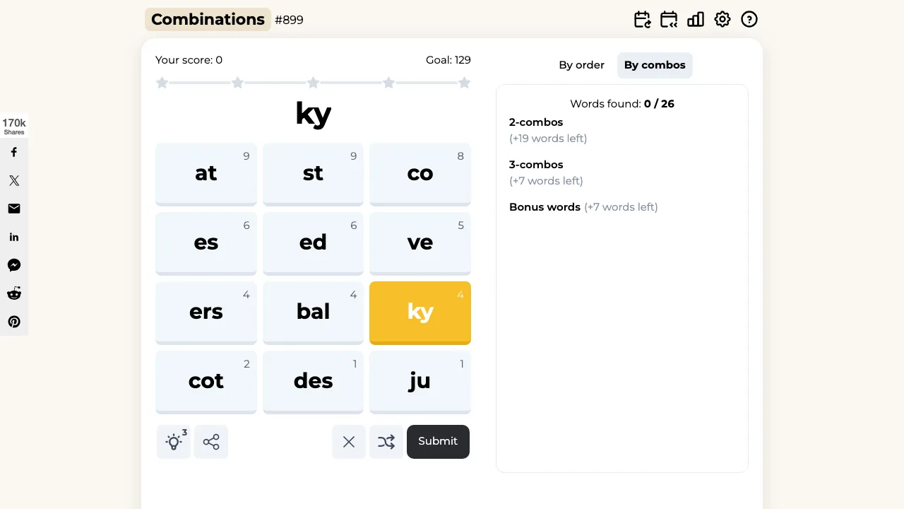 Combinations screenshot 2