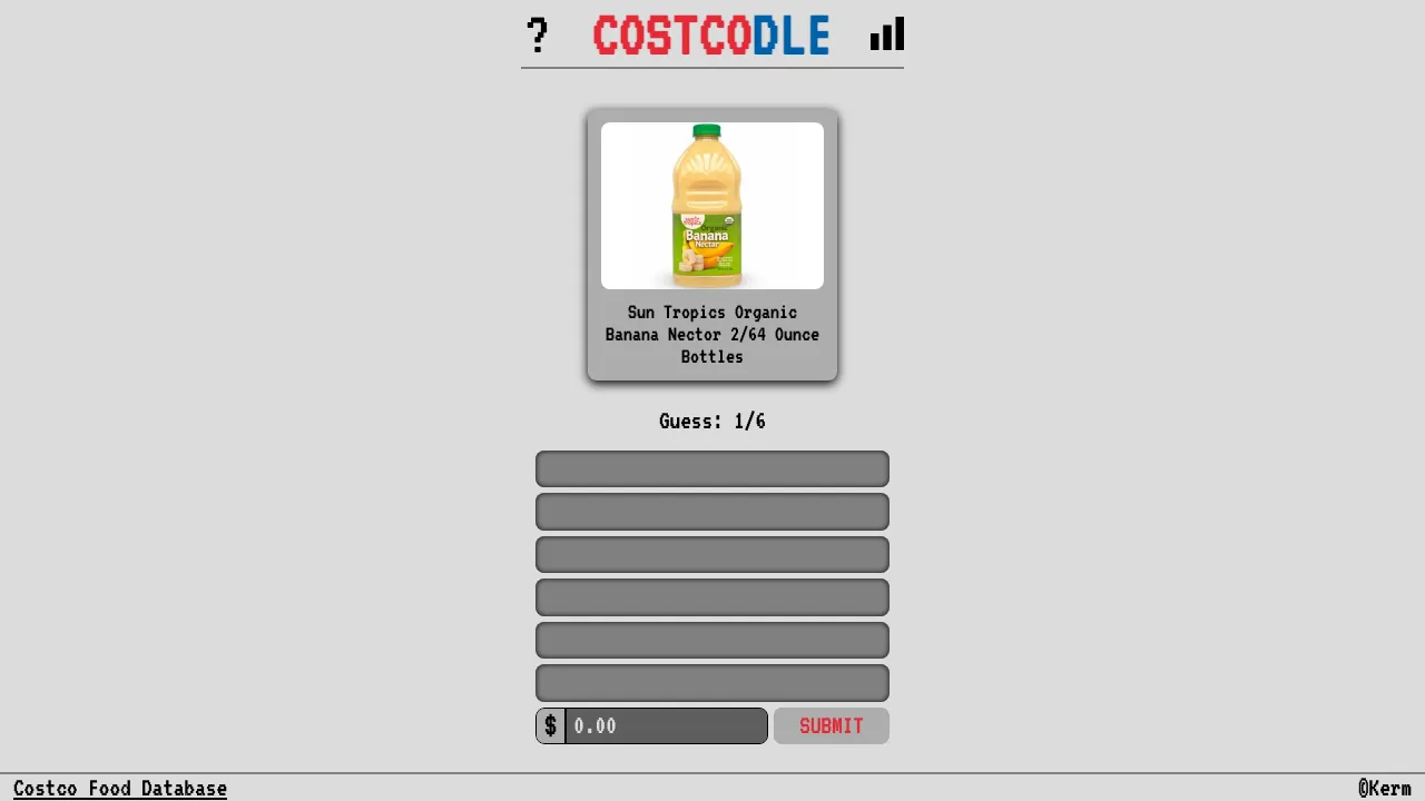 Costcodle screenshot 2