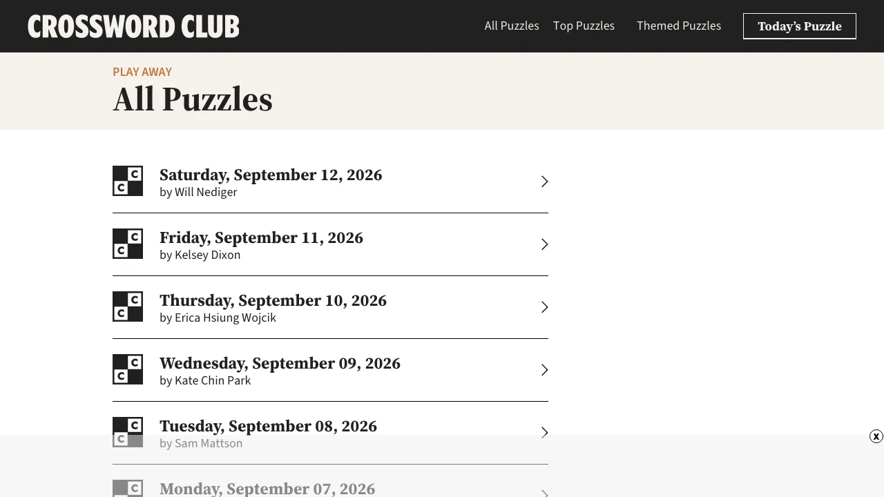 Crossword Club Daily cover