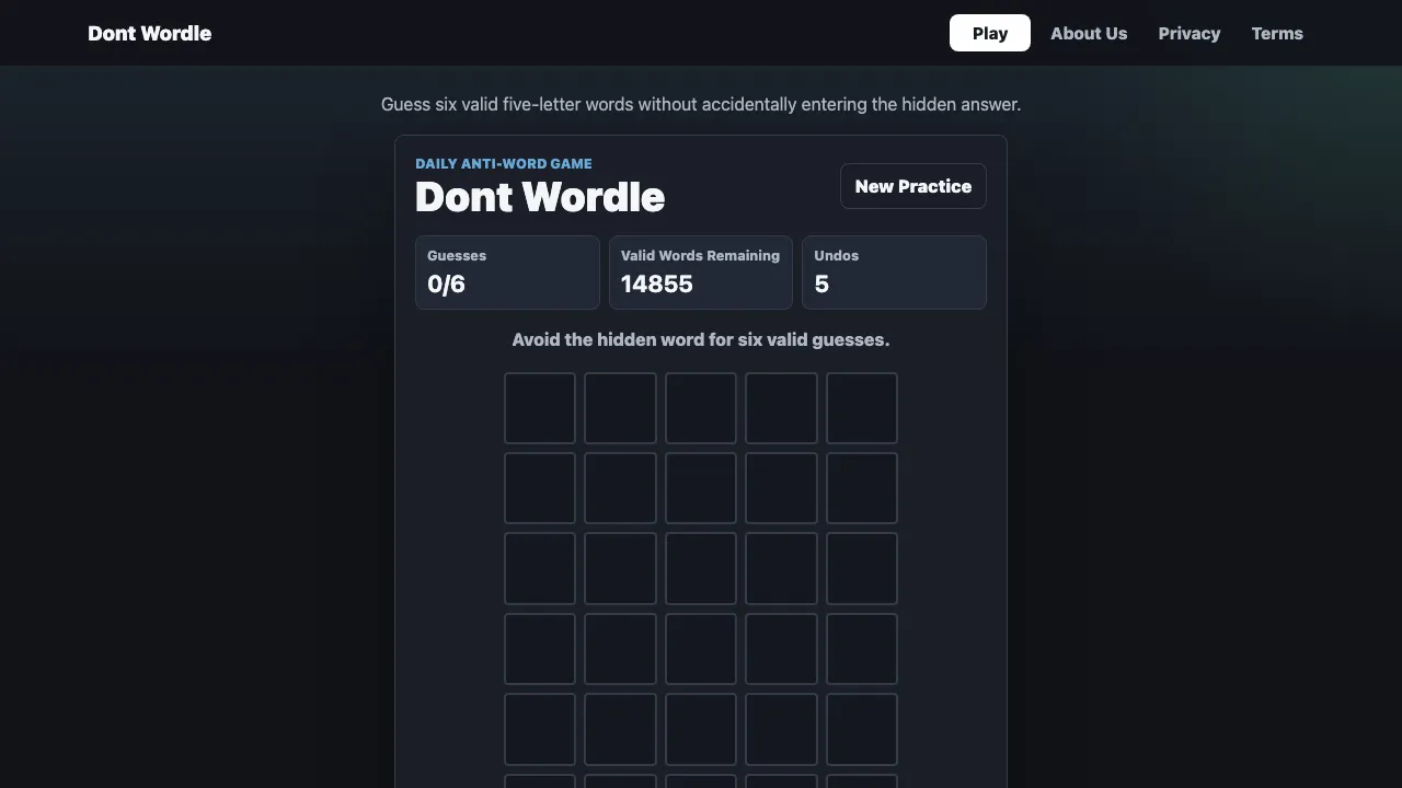 Don't Wordle screenshot 1