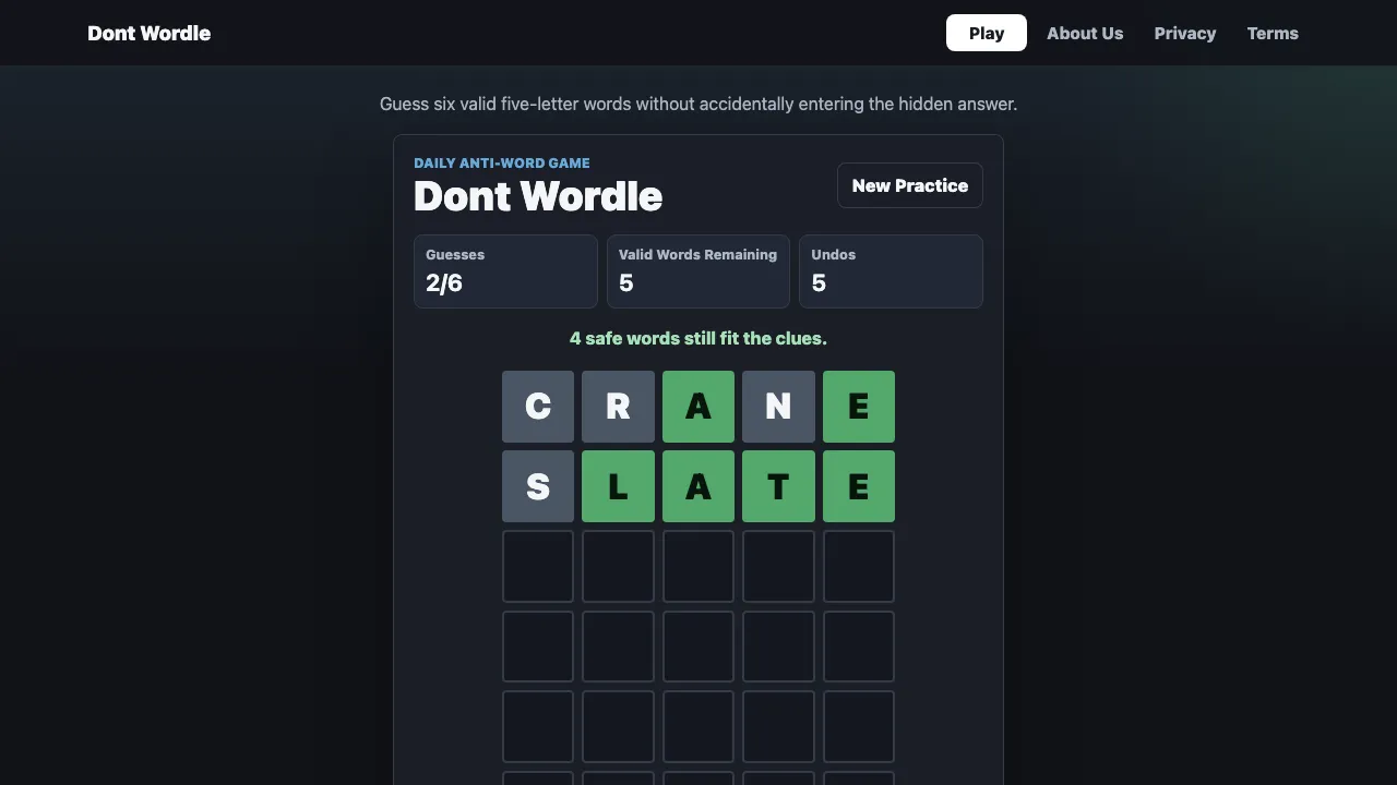 Don't Wordle screenshot 3
