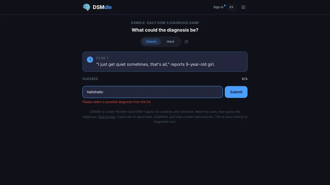 DSMdle screenshot 2