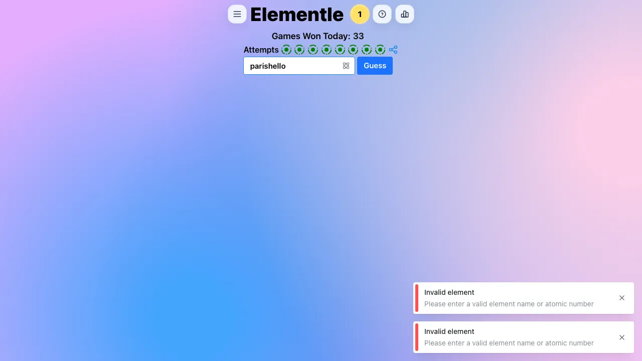 Elementle IO screenshot 2