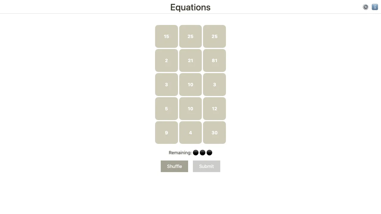 Equations cover