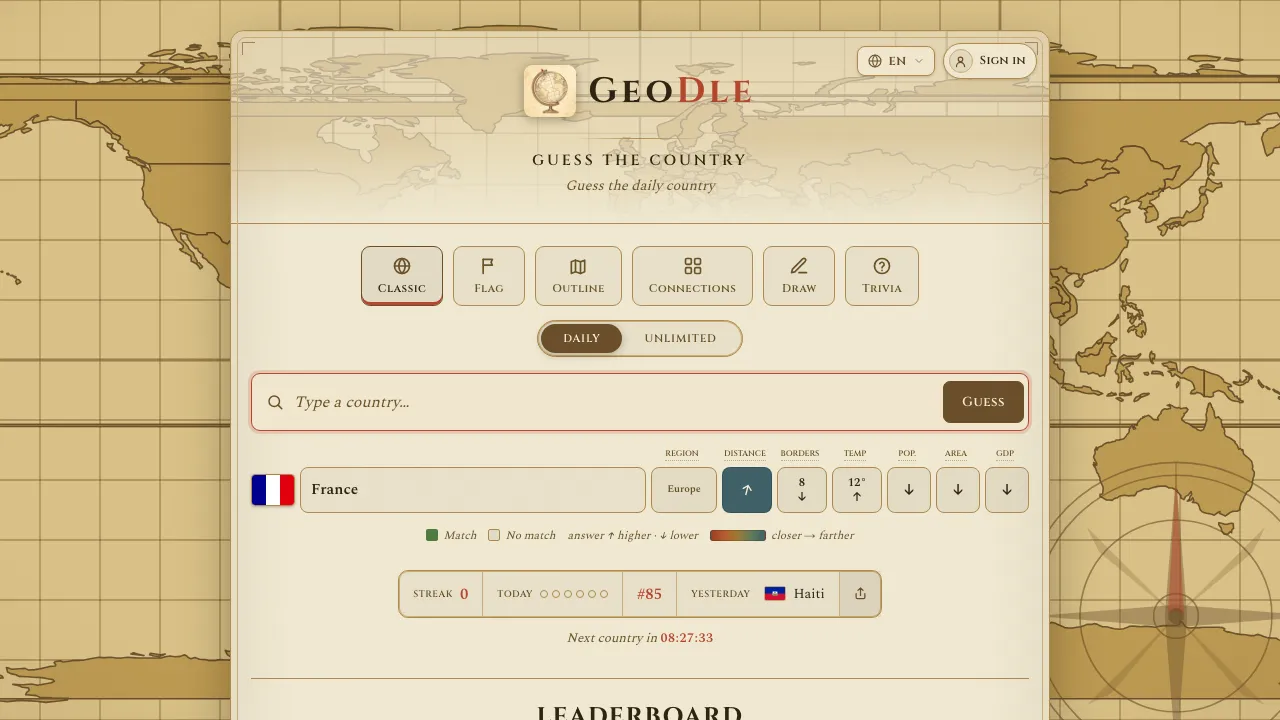 Geodle screenshot 2