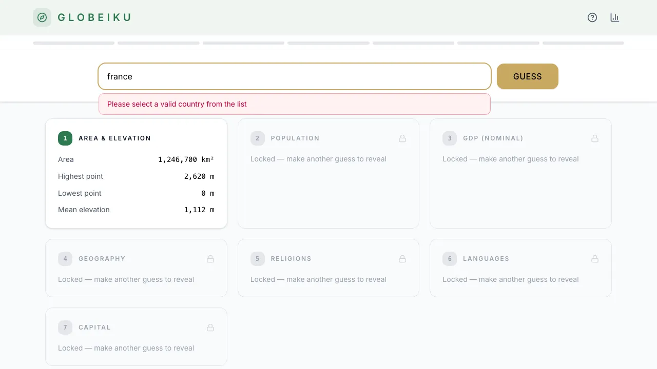 Globeiku screenshot 1