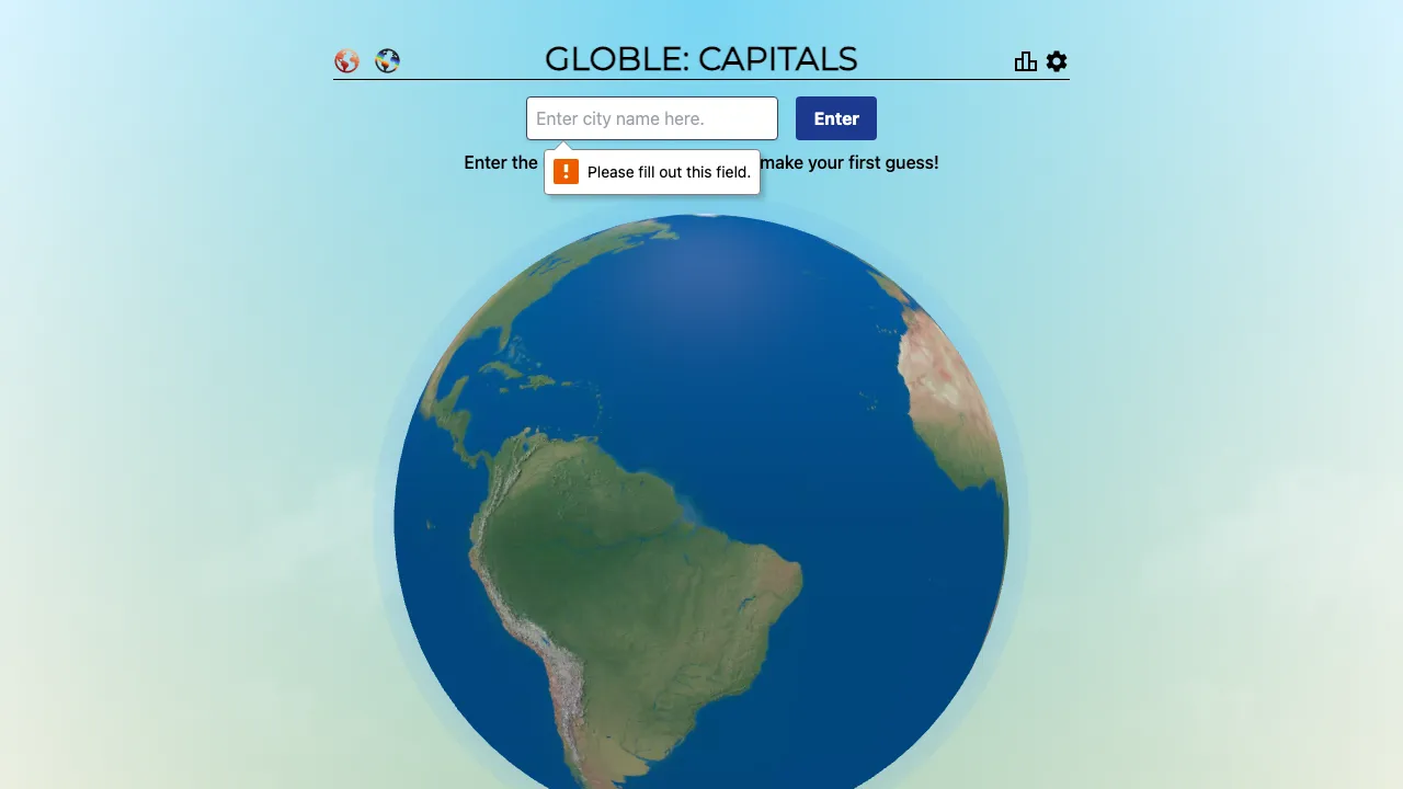 Globle Capitals screenshot 1