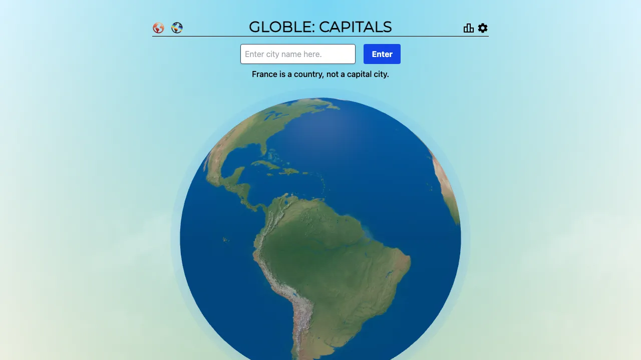 Globle Capitals screenshot 2