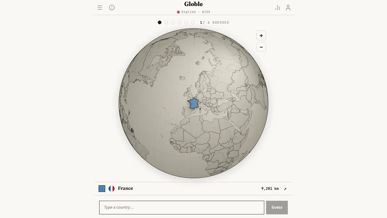 Globle – Wordle Global screenshot 1