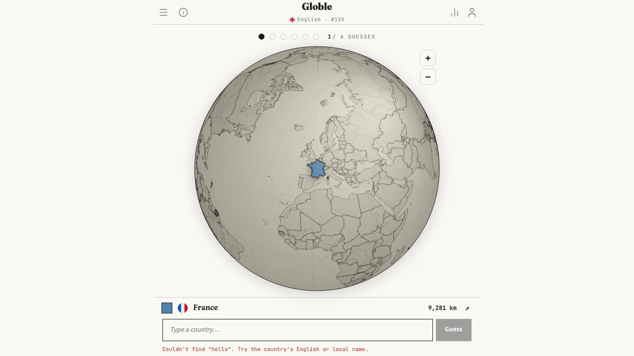 Globle – Wordle Global screenshot 2