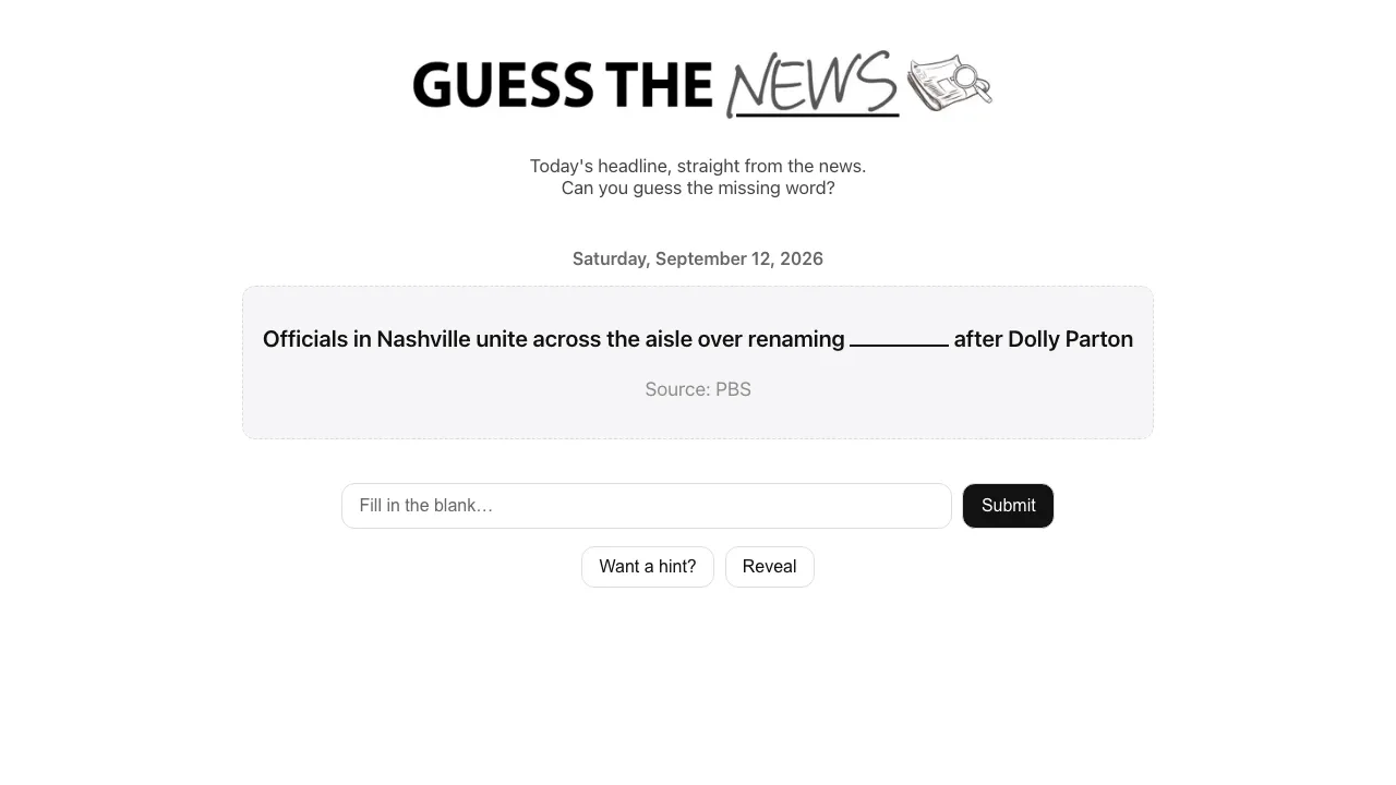 Guess the News cover