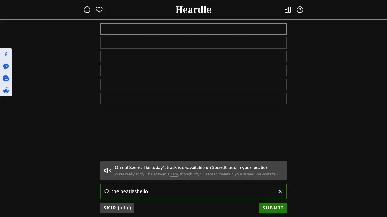 Heardle screenshot 2