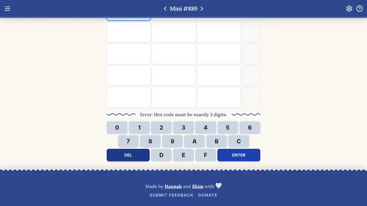 Hexcodle Mini screenshot 1