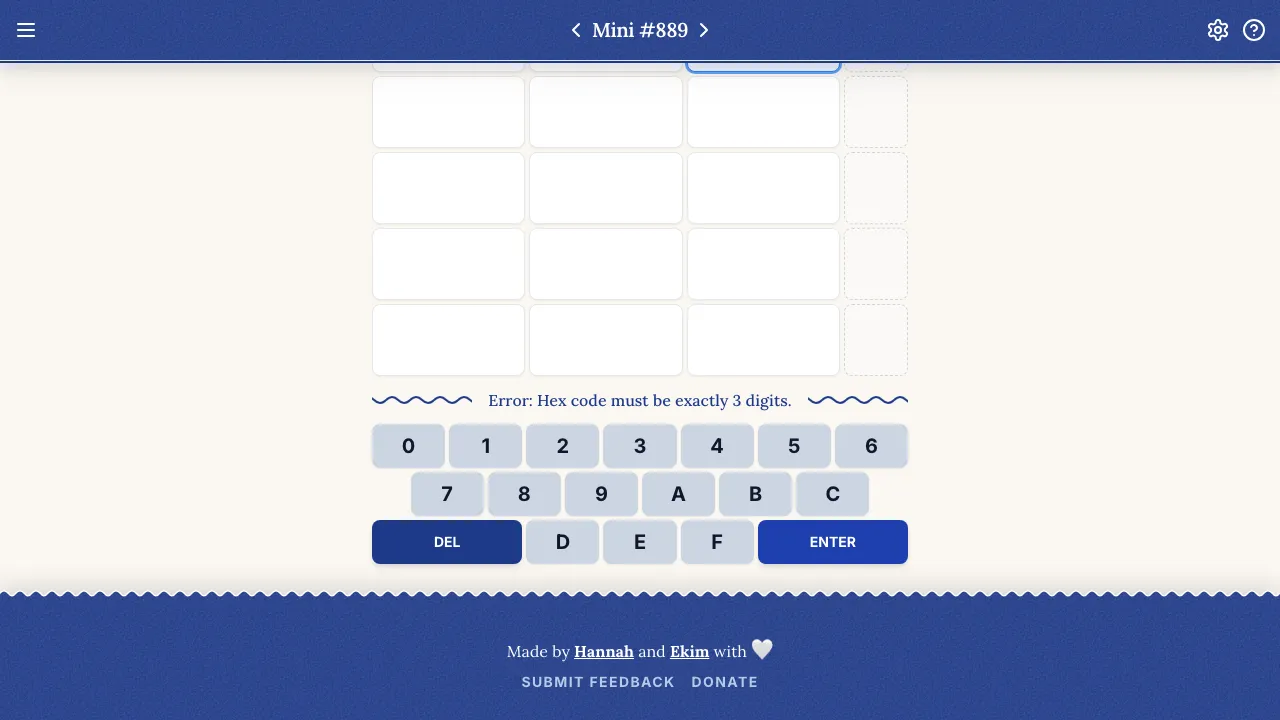 Hexcodle Mini screenshot 2