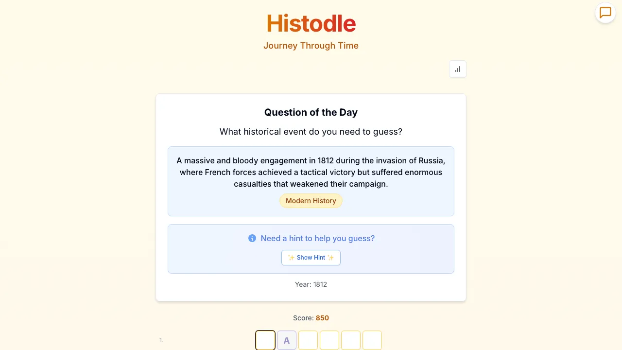 Histodle screenshot 2