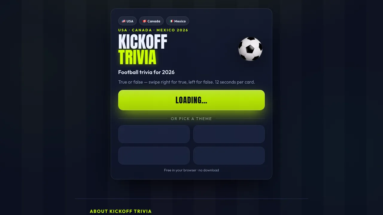Kickoff Trivia cover