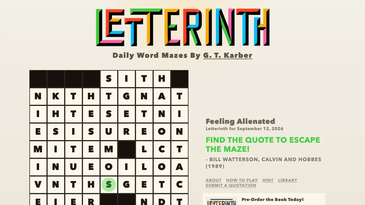 Letterinth cover