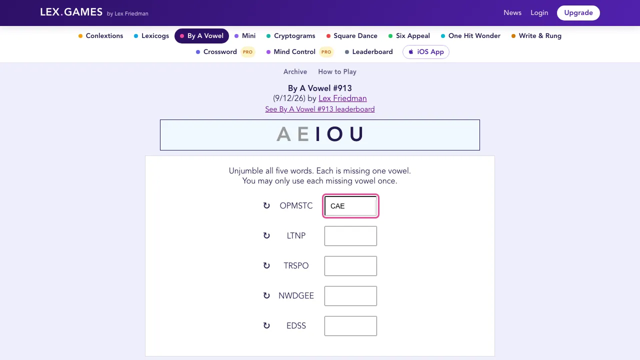 Lex.Games - By A Vowel screenshot 1