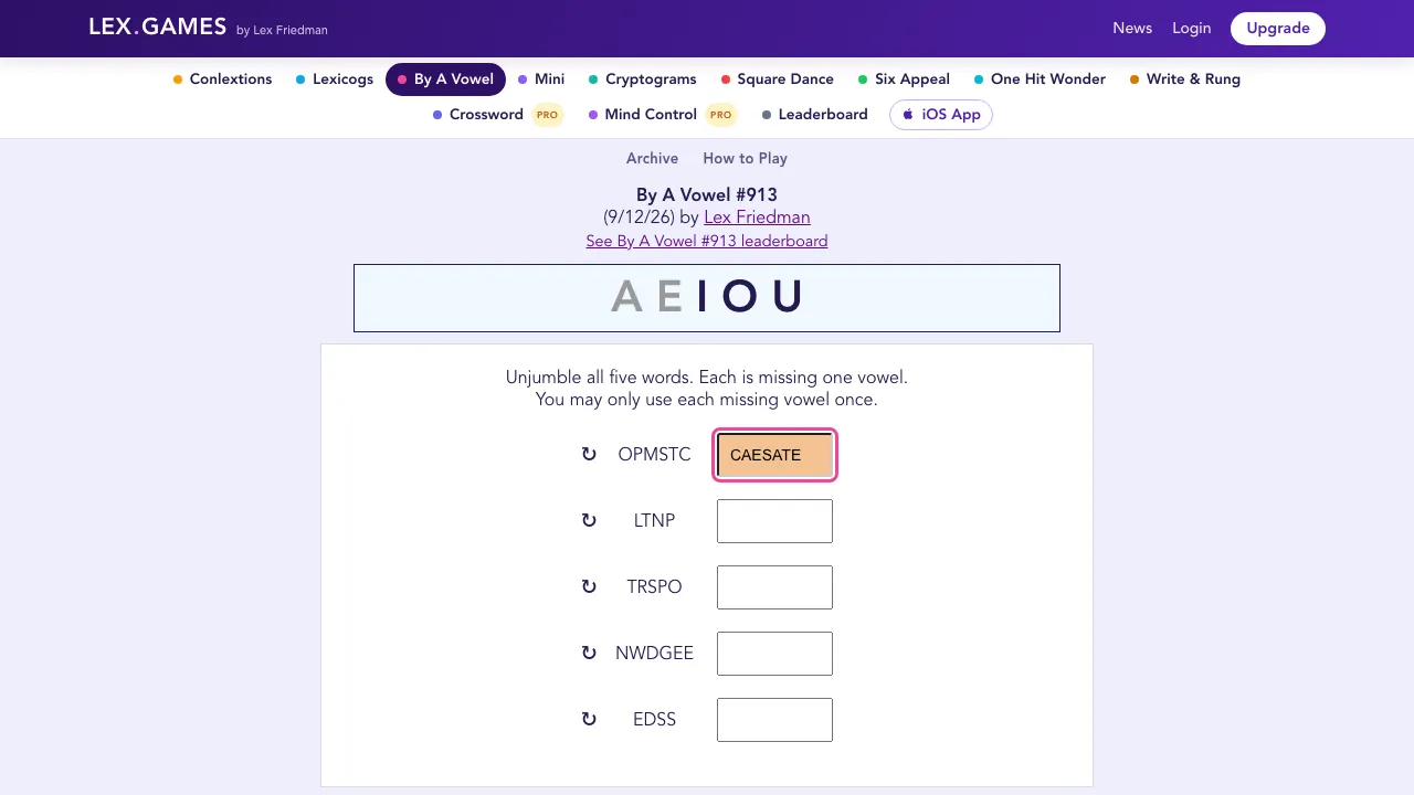 Lex.Games - By A Vowel screenshot 2