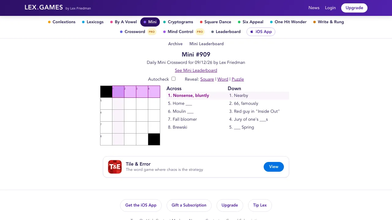 Lex.Games - Mini Crossword cover