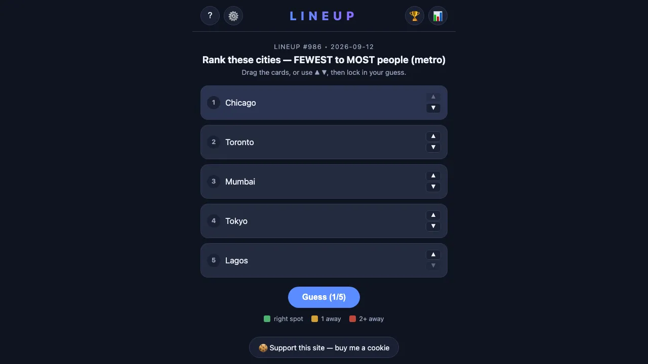 Lineup screenshot 1