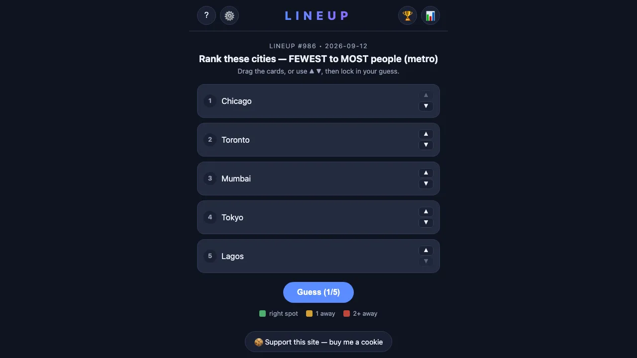 Lineup screenshot 2