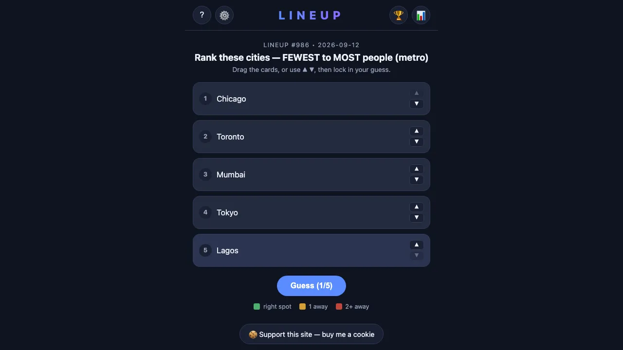 Lineup screenshot 3