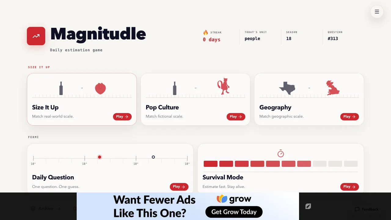 Magnitudle screenshot 1