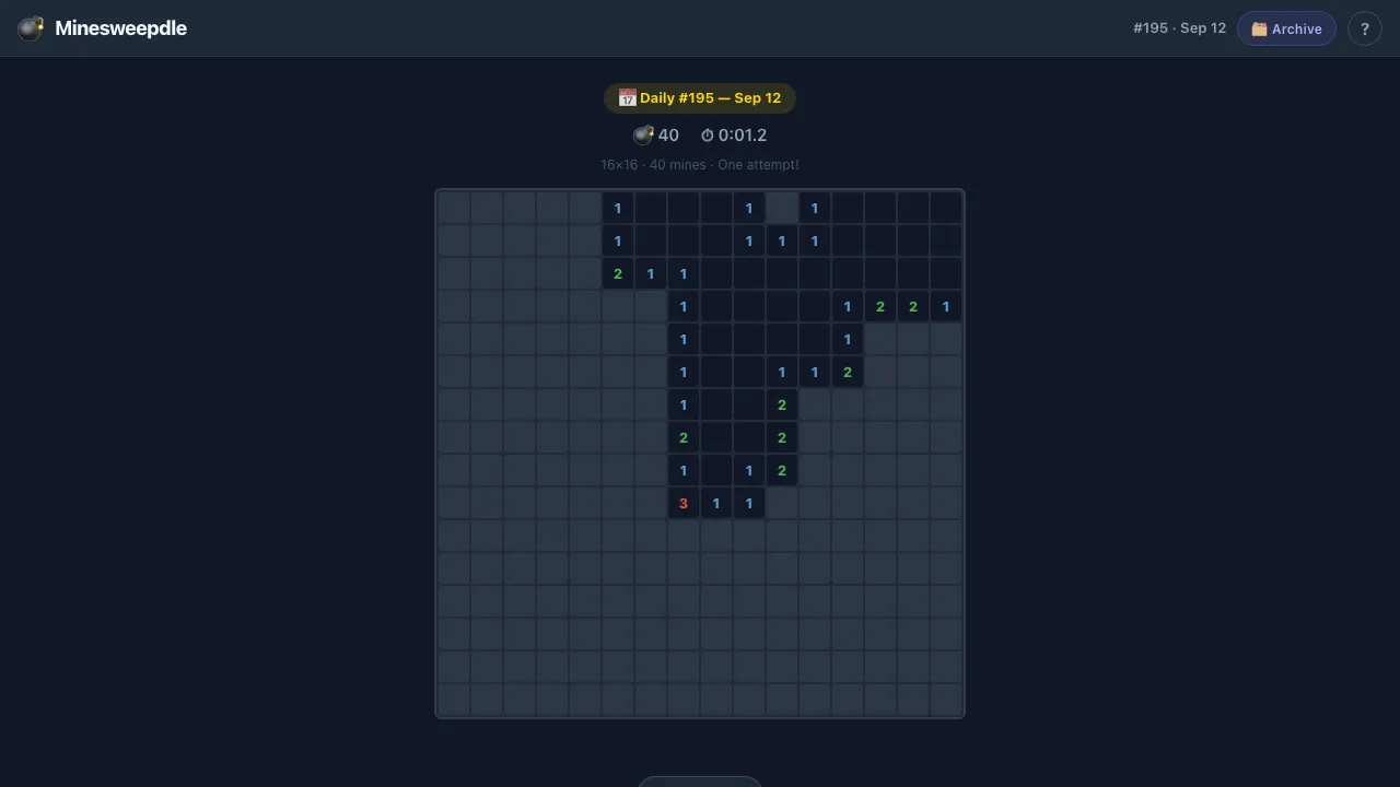 Minesweepdle screenshot 1