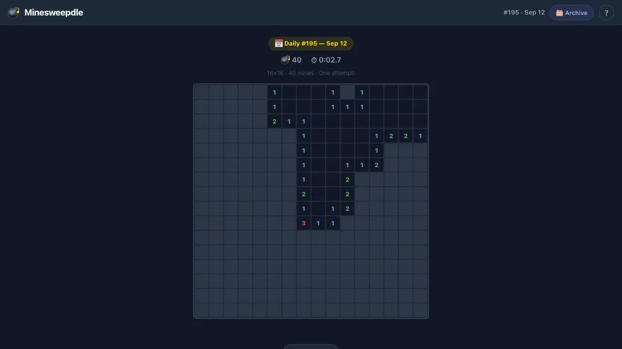 Minesweepdle screenshot 2