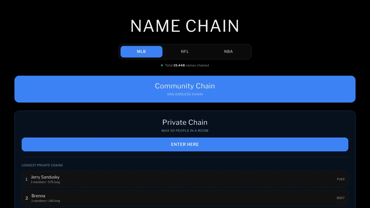 MLB Name Chain screenshot 2