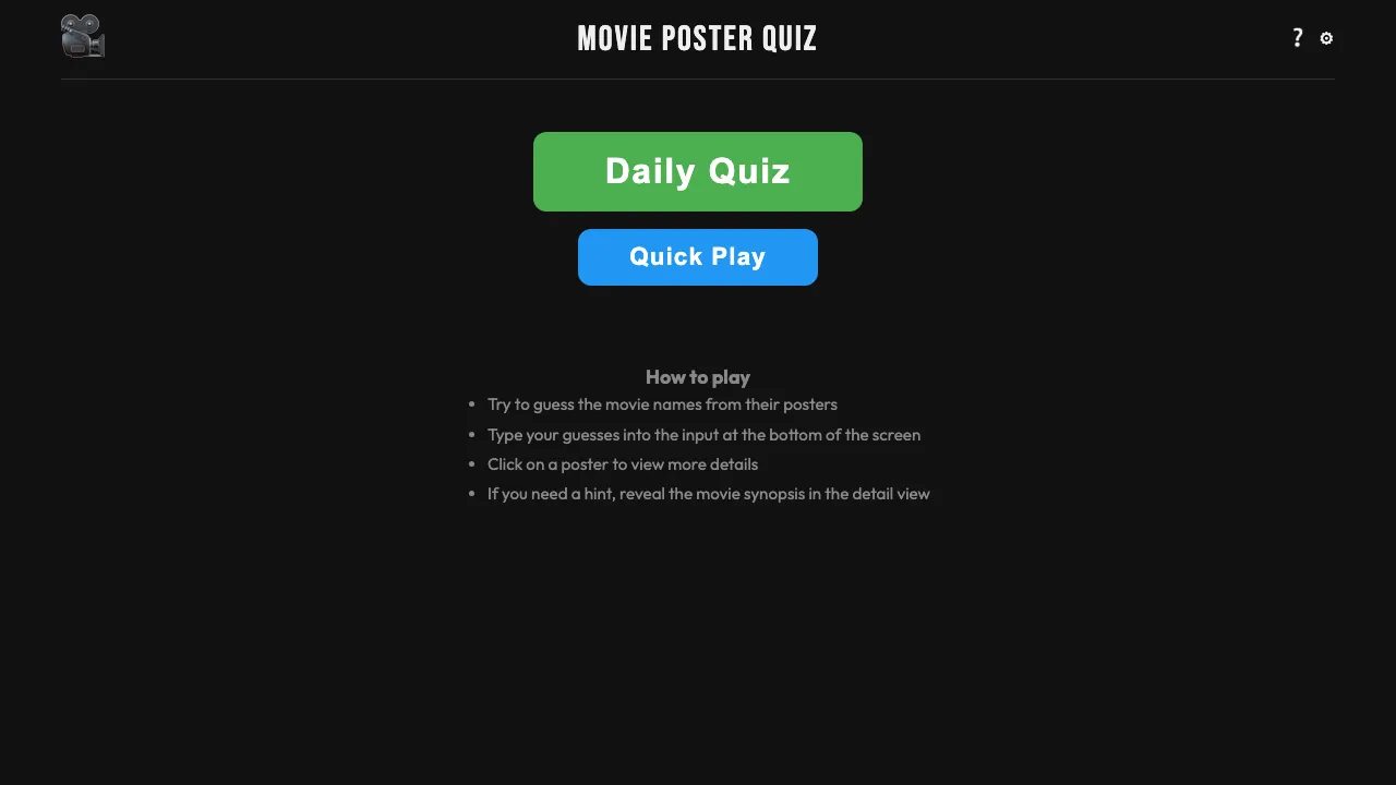 Movie Poster Quiz cover