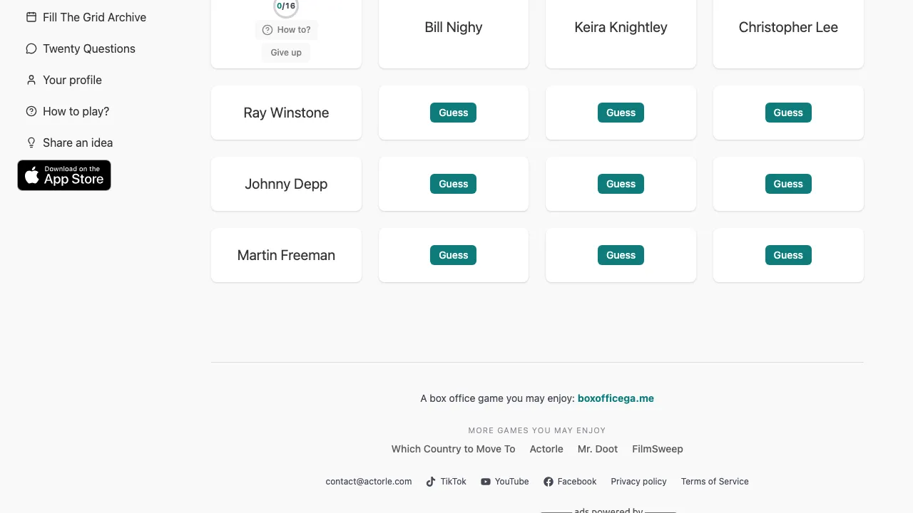 Moviedle - Fill The Grid screenshot 1
