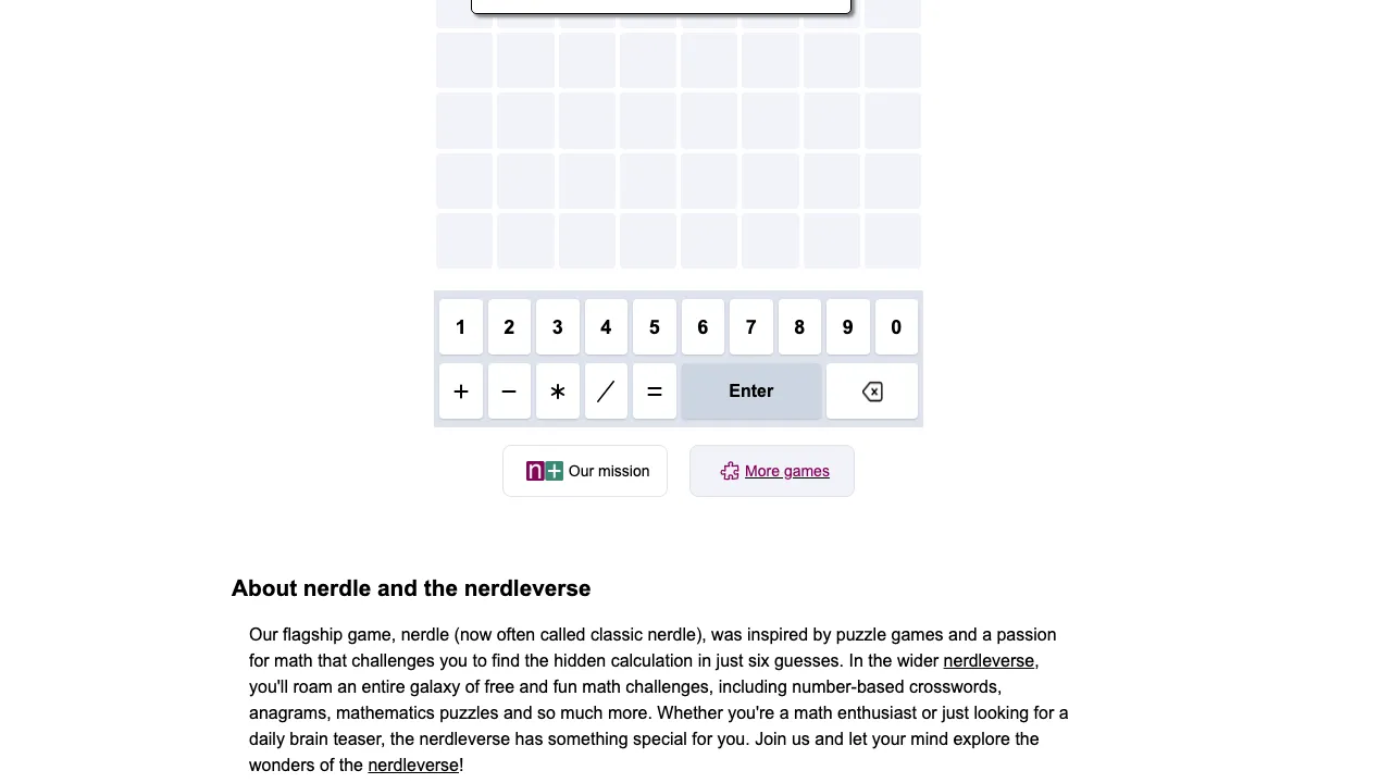 Nerdle screenshot 1