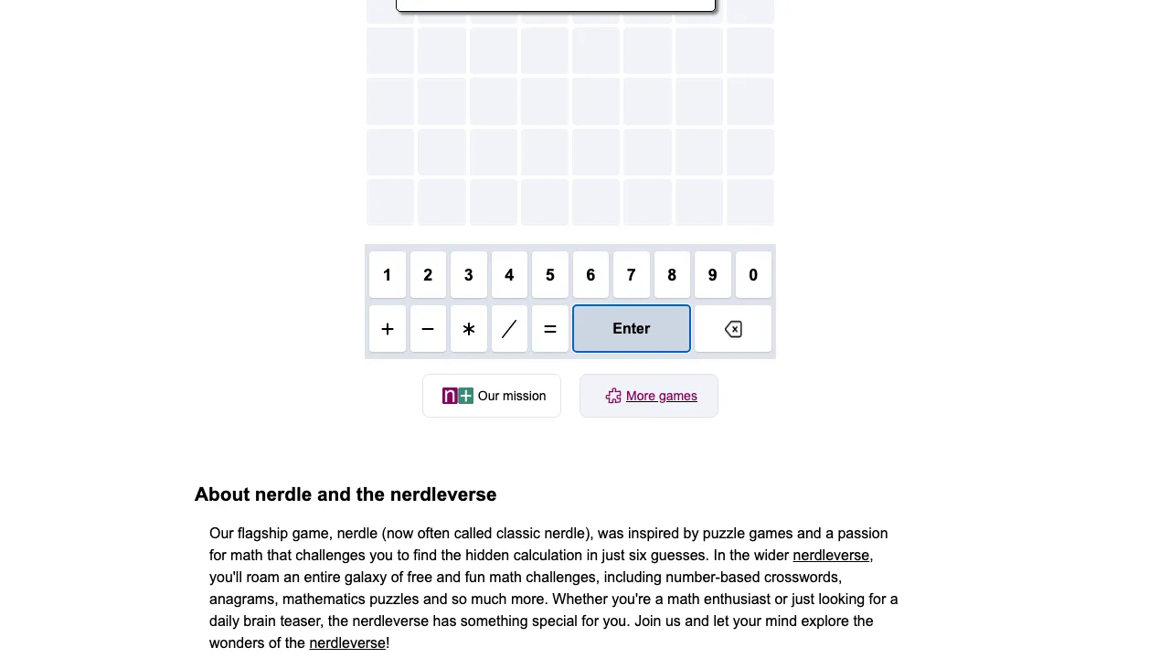 Nerdle screenshot 2