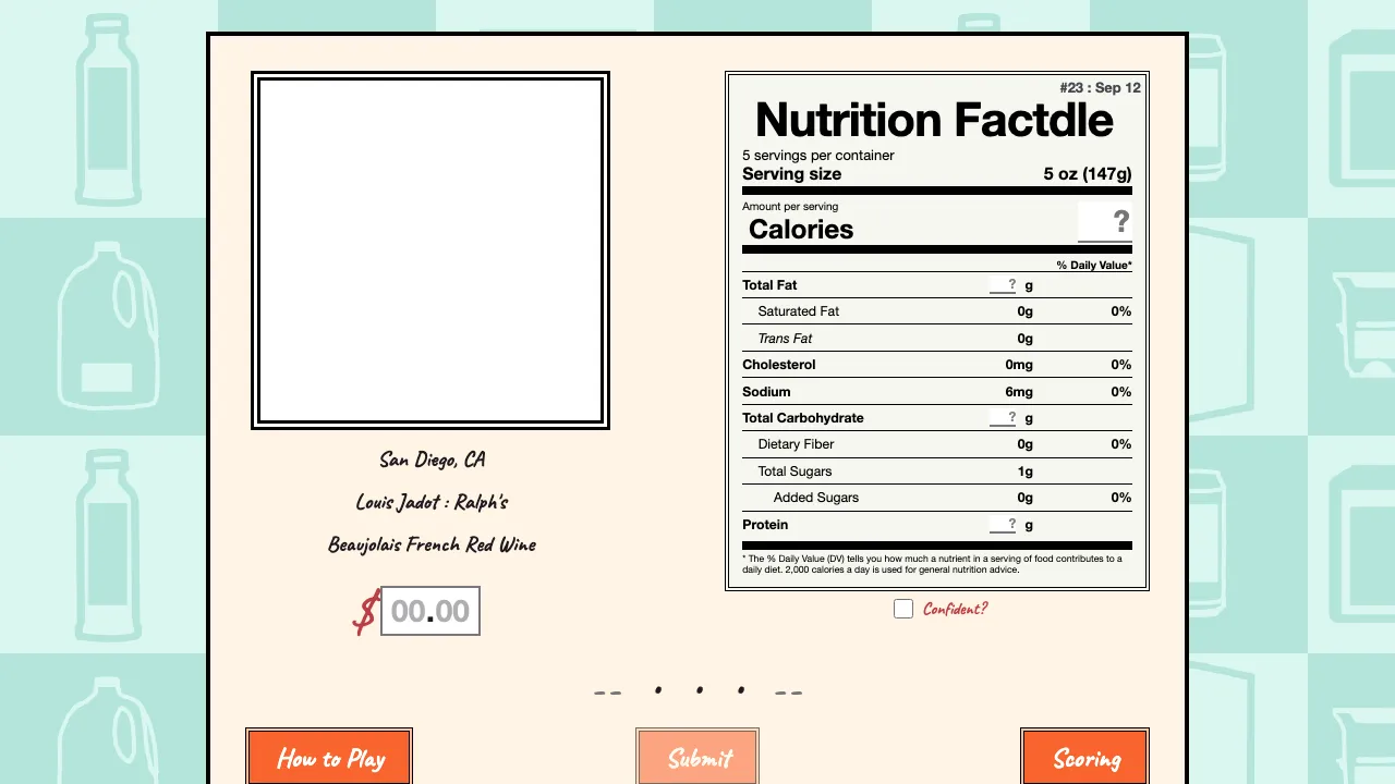 Nutrition Factdle screenshot 1