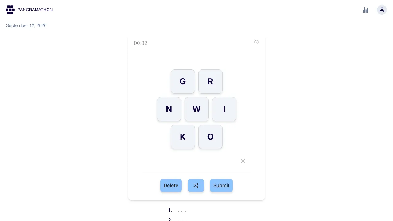 Pangramathon screenshot 1