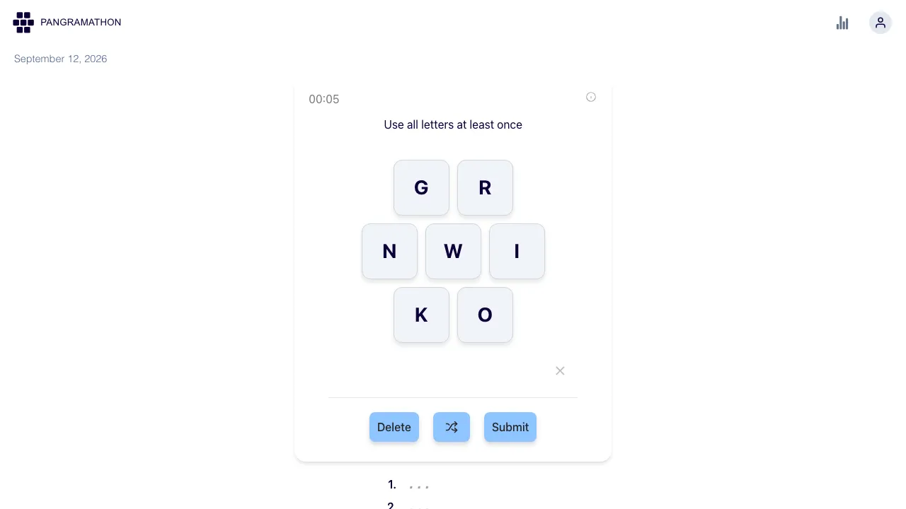 Pangramathon screenshot 3
