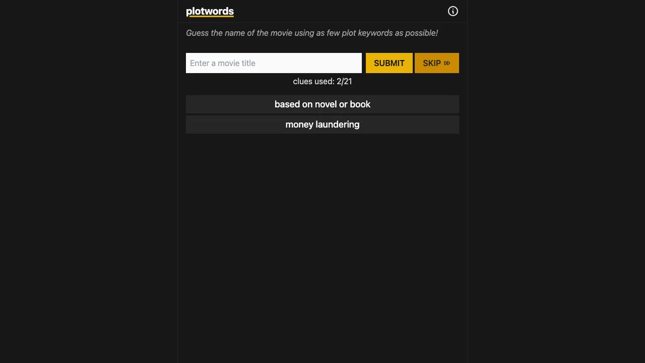 Plotwords screenshot 1