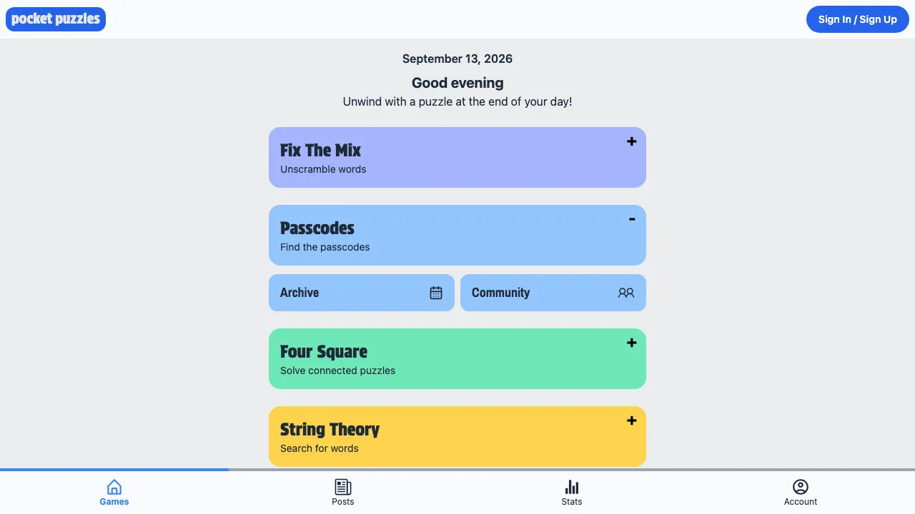 Pocket Puzzles screenshot 1
